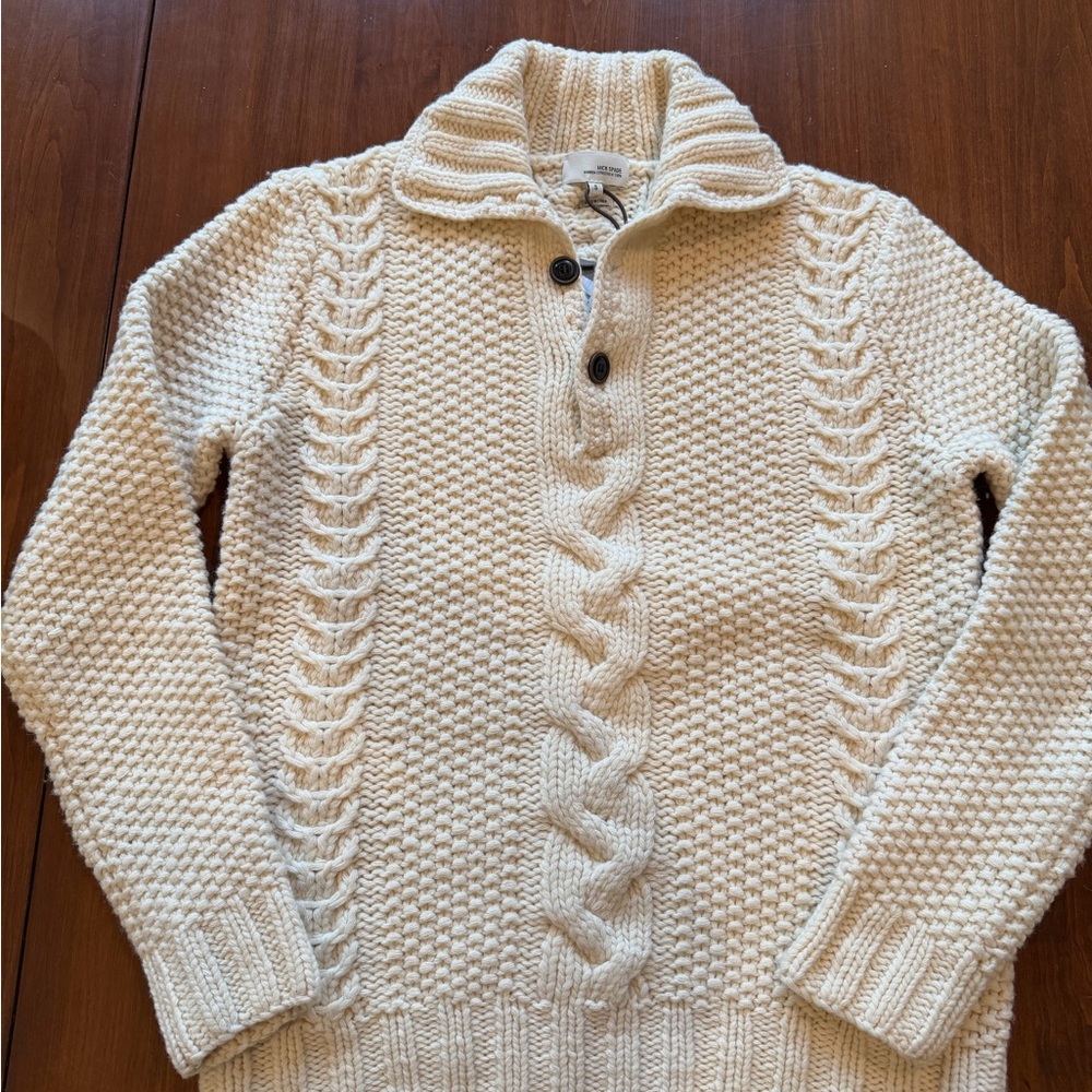 Jack Spade NWT Cream Cable Knit Sweater Size Small